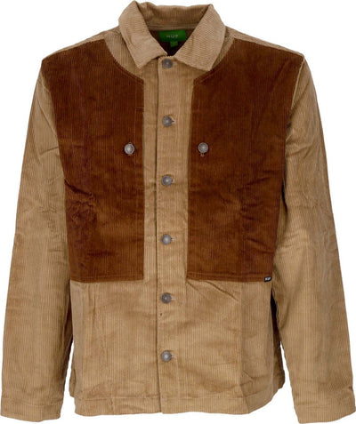 HUF-Camicia-Manica-Lunga-Uomo-Marina-Box-Overshirt-Khaki-da-uomo