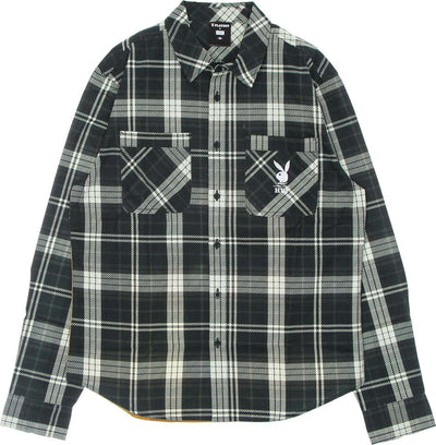 HUF-Camicia-Manica-Lunga-Uomo-Monarch-L/s-Flannel-X-Playboy-Black-da-uomo