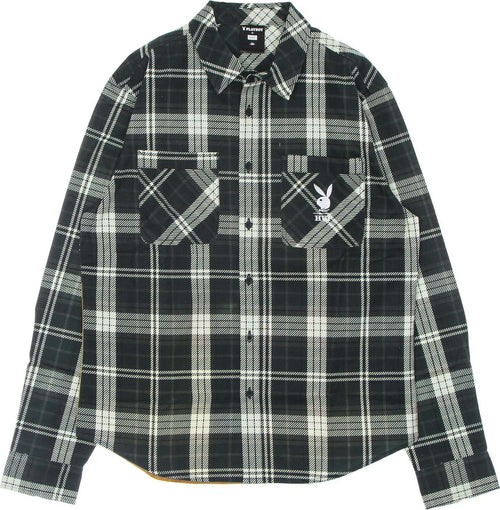 HUF-Camicia-Manica-Lunga-Uomo-Monarch-L/s-Flannel-X-Playboy-Black-da-uomo