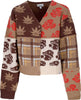 HUF-Cardigan-Donna-Nature-Patchwork-Cardigan-Brown-da-donna