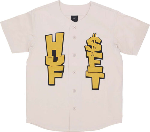 HUF-Casacca-Bottoni-Uomo-Team-Baseball-Jersey-Bone-da-uomo