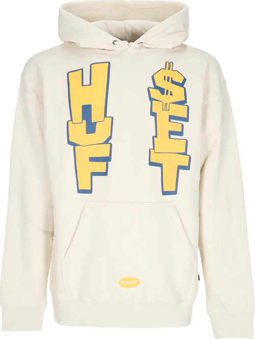 HUF-Felpa-Cappuccio-Uomo-Anthem-Po-Hoodie-Bone-da-uomo