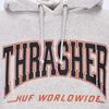 HUF-Felpa-Cappuccio-Uomo-Bayview-P/o-Hoodie-X-Thrasher-Athletic-Heather-da-uomo