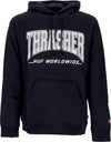 HUF-Felpa-Cappuccio-Uomo-Bayview-P/o-Hoodie-X-Thrasher-Black-da-uomo