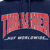 HUF-Felpa-Cappuccio-Uomo-Bayview-P/o-Hoodie-X-Thrasher-Navy-da-uomo