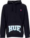 HUF-Felpa-Cappuccio-Uomo-Draft-Pick-P/o-Hoodie-Black-da-uomo