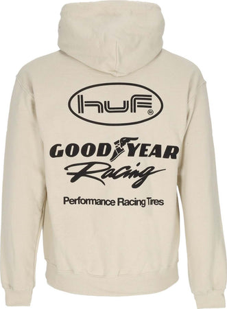 HUF-Felpa-Cappuccio-Uomo-Final-Lap-Po-Hoodie-X-Goodyear-Natural-da-uomo