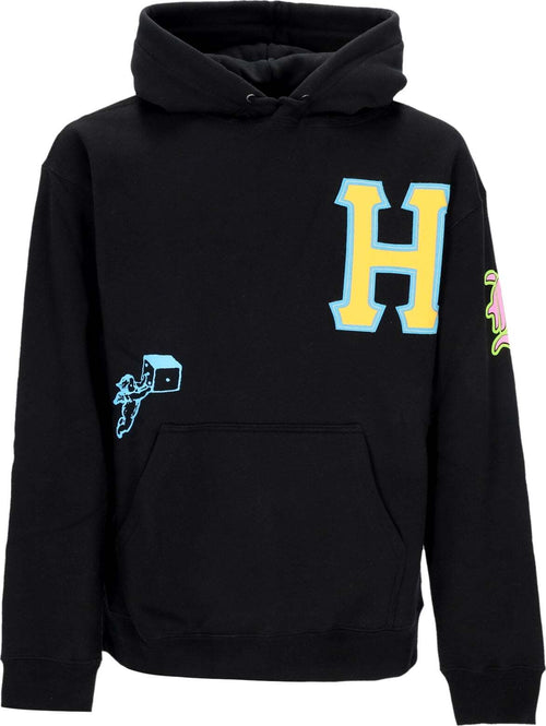 HUF-Felpa-Cappuccio-Uomo-Fly-Die-Po-Hoodie-Black-da-uomo