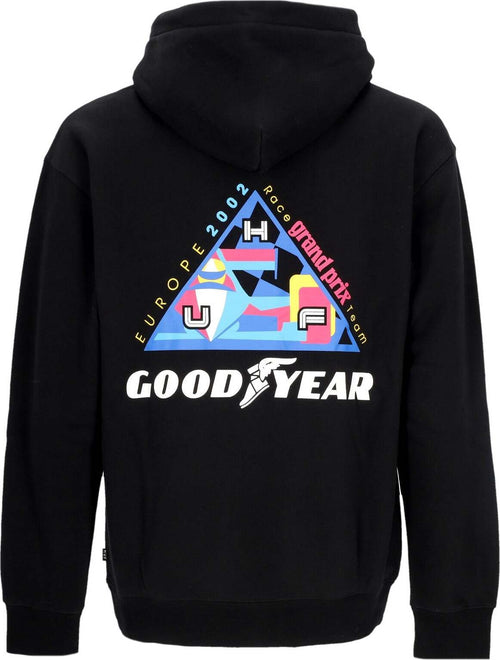 HUF-Felpa-Cappuccio-Uomo-Grand-Prix-Tt-Hoodie-Black-da-uomo