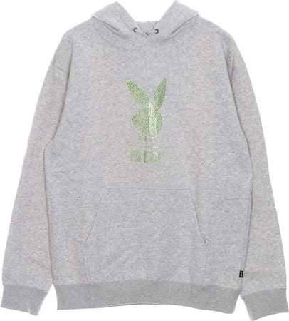 HUF-Felpa-Cappuccio-Uomo-Rhinestone-Po-Hoodie-X-Playboy-Grey-Heather-da-uomo