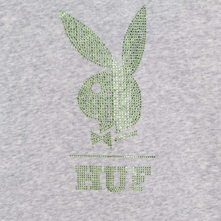 HUF-Felpa-Cappuccio-Uomo-Rhinestone-Po-Hoodie-X-Playboy-Grey-Heather-da-uomo