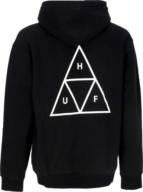 HUF-Felpa-Cappuccio-Uomo-Set-Triple-Triangle-Po-Hoodie-Black-da-uomo