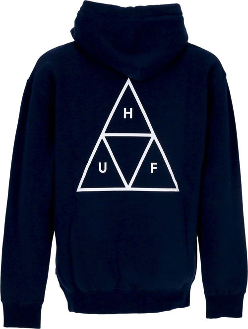 HUF-Felpa-Cappuccio-Uomo-Set-Triple-Triangle-Po-Hoodie-Navy-da-uomo