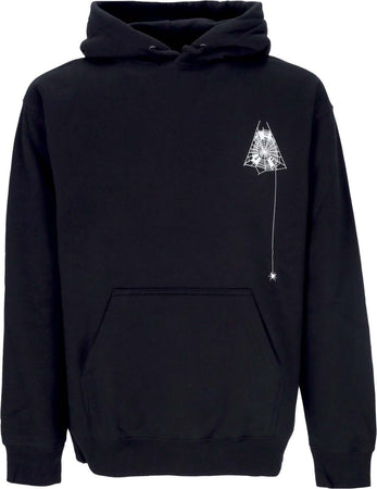 HUF-Felpa-Cappuccio-Uomo-Tangled-Webs-Tt-Po-Hoodie-Black-da-uomo