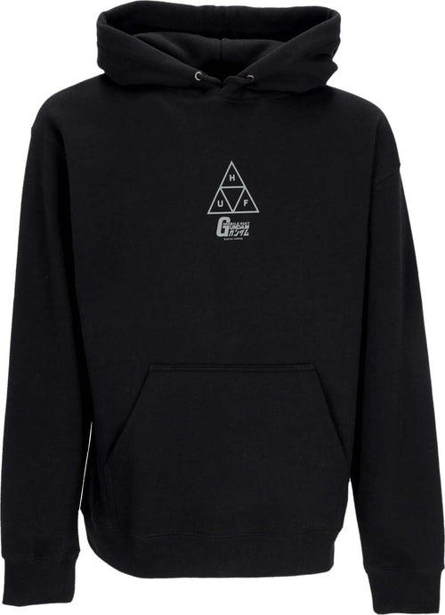 HUF-Felpa-Cappuccio-Uomo-Triple-Triangle-Po-Hoodie-X-Gundam-Black-da-uomo