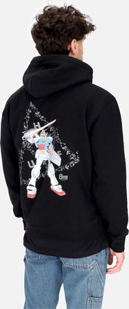 HUF-Felpa-Cappuccio-Uomo-Triple-Triangle-Po-Hoodie-X-Gundam-Black-da-uomo