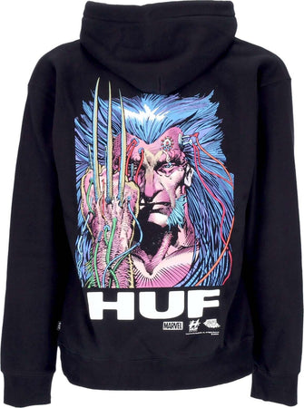 HUF-Felpa-Cappuccio-Uomo-Weapon-X-Po-Hoodie-X-Marvel-Black-da-uomo