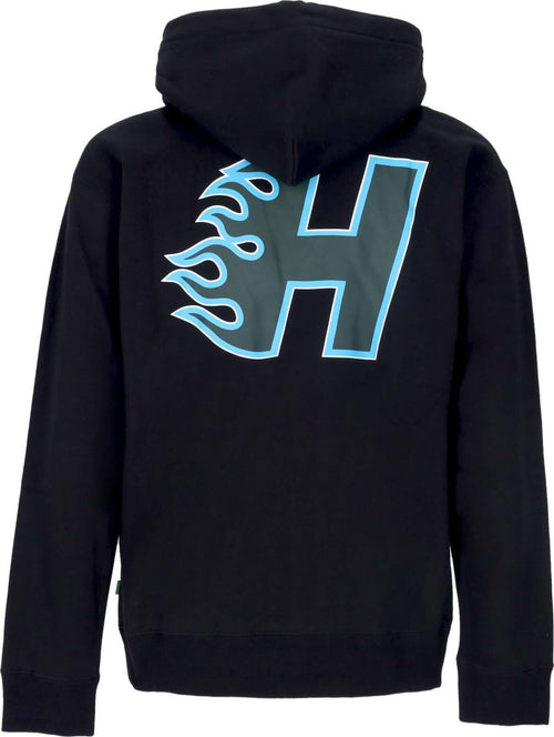 HUF-Felpa-Cappuccio-Zip-Uomo-Enforcer-Full-Zip-Hoodie-Black-da-uomo