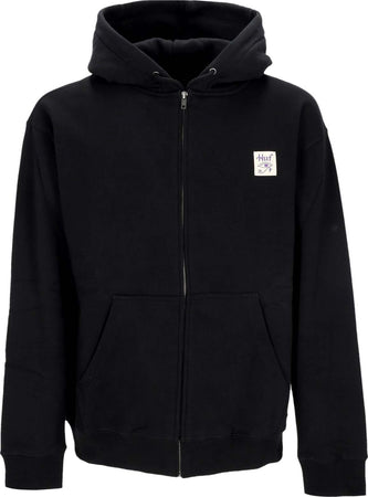 HUF-Felpa-Cappuccio-Zip-Uomo-Horus-Full-Zip-Hoodie-Black-da-uomo