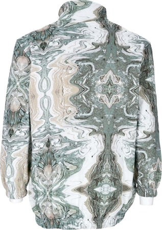 HUF-Felpa-Collo-Alto-Donna-Swirl-Oversized-Fleece-Full-Zip-Olive-da-donna