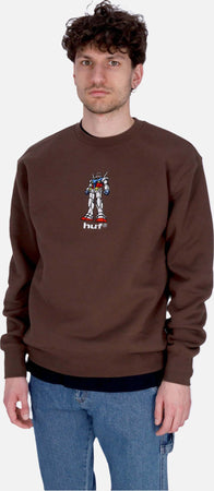 HUF-Felpa-Girocollo-Uomo-79-Crewneck-X-Gundam-Chocolate-da-uomo