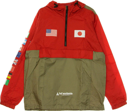 HUF-Giacca-a-Vento-Infilabile-Uomo-Flags-Anorak-Jacket-Cyber-Red-da-uomo