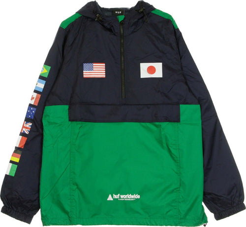 HUF-Giacca-a-Vento-Infilabile-Uomo-Flags-Anorak-Jacket-French-Navy-da-uomo