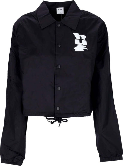 HUF-Giacca-Coach-Jacket-Donna-Megablast-Crop-Coach-Jacket-Black-da-donna