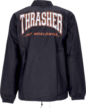 HUF-Giacca-Coach-Jacket-Uomo-Split-Coaches-Jacket-X-Thrasher-Black-da-uomo