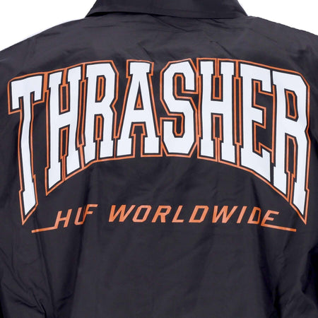 HUF-Giacca-Coach-Jacket-Uomo-Split-Coaches-Jacket-X-Thrasher-Black-da-uomo