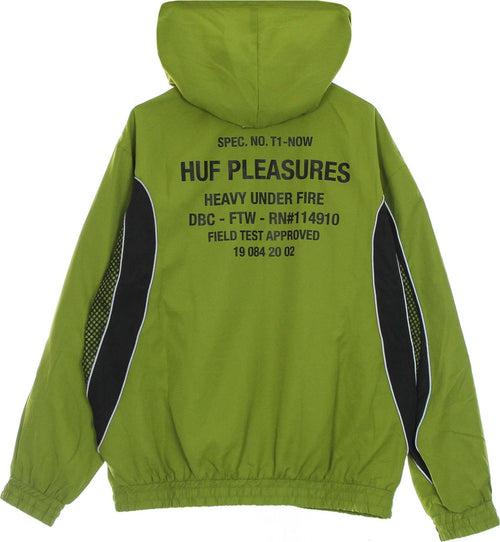 HUF-Giacca-Tuta-Cappuccio-Uomo-Darton-Track-Jacket-X-Pleasures-Green-da-uomo