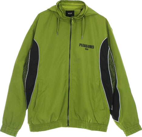 HUF-Giacca-Tuta-Cappuccio-Uomo-Darton-Track-Jacket-X-Pleasures-Green-da-uomo