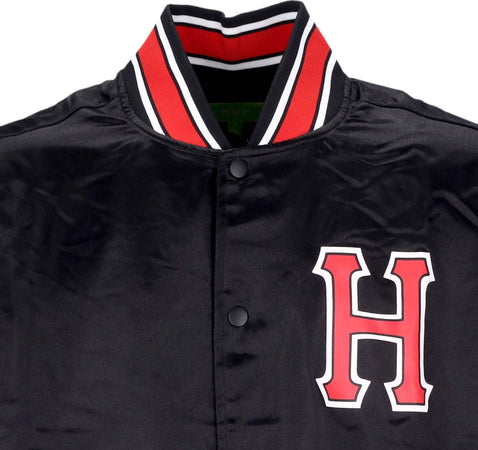 HUF-Giubbotto-Bomber-Uomo-Crackerjack-Satin-Baseball-Jacket-Black-da-uomo