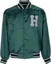 HUF-Giubbotto-Bomber-Uomo-Crackerjack-Satin-Baseball-Jacket-Forest-Green-da-uomo