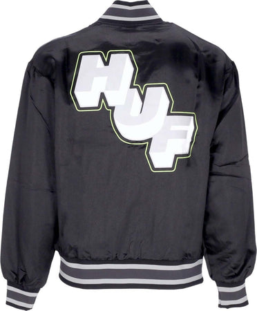 HUF-Giubbotto-Bomber-Uomo-Galactic-Stack-Baseball-Jacket-Black-da-uomo