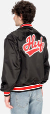 HUF-Giubbotto-Bomber-Uomo-Pop-Fly-Satin-Baseball-Jacket-Black-da-uomo