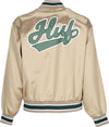 HUF-Giubbotto-Bomber-Uomo-Pop-Fly-Satin-Baseball-Jacket-Tan-da-uomo