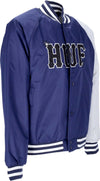 HUF-Giubbotto-Bomber-Uomo-Satin-Baseball-Jacket-Navy-da-uomo