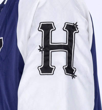 HUF-Giubbotto-Bomber-Uomo-Satin-Baseball-Jacket-Navy-da-uomo