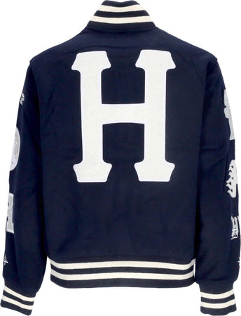 HUF-Giubbotto-College-Uomo-20-Year-Classic-H-Varsity-Jacket-Navy-da-uomo