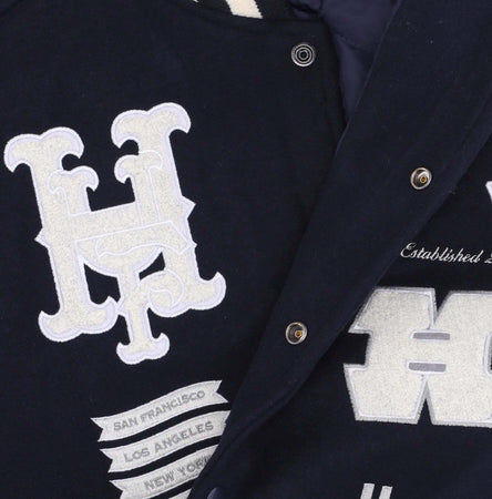 HUF-Giubbotto-College-Uomo-20-Year-Classic-H-Varsity-Jacket-Navy-da-uomo