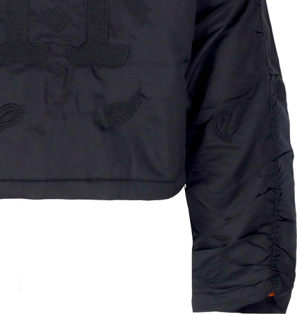 HUF-Giubbotto-Corto-Donna-Paisley-Satin-Bomber-Black-da-donna