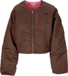HUF-Giubbotto-Corto-Donna-Paisley-Satin-Bomber-Brown-da-donna