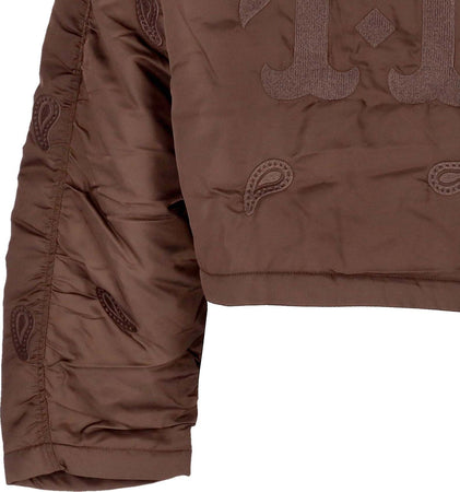 HUF-Giubbotto-Corto-Donna-Paisley-Satin-Bomber-Brown-da-donna