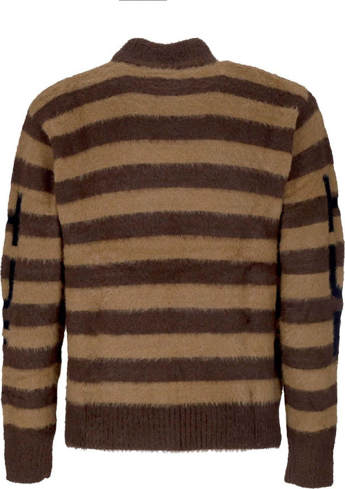 HUF-Maglione-Donna-Shroom-Jacquard-Knit-Sweater-Brown-da-donna
