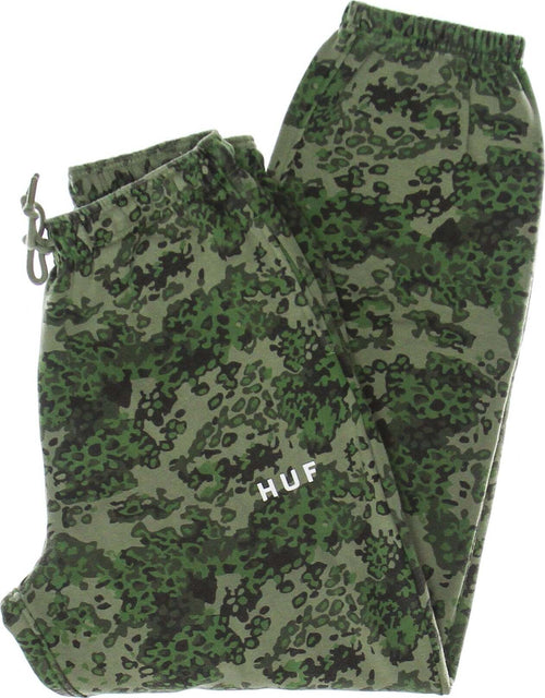HUF-Pantalone-Tuta-Felpato-Donna-Contra-Fleece-Pant-Green-Camo-da-donna