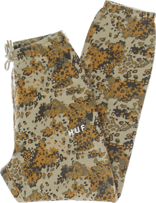 HUF-Pantalone-Tuta-Felpato-Donna-Contra-Fleece-Pant-Tan-Camo-da-donna