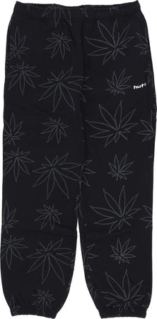 HUF-Pantalone-Tuta-Felpato-Uomo-Plantlife-Fleece-Pant-Black-da-uomo