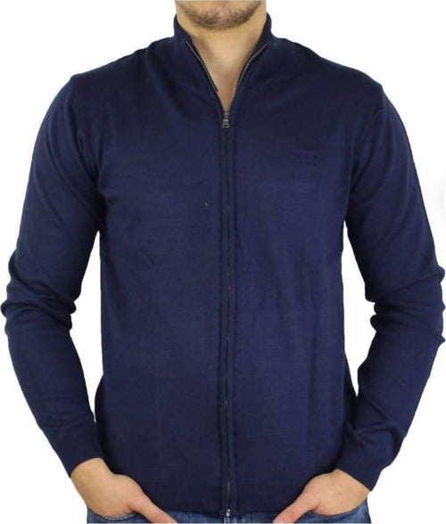 Hugo Boss Cardigan Uomo Cotone Blu Tinta Unita Maglione Con Zip Collo Alto Pullover Maniche Lunghe Classico Moda/Uomo/Abbigliamento/Maglioni e cardigan/Cardigan Euforia - Bronte, Commerciovirtuoso.it