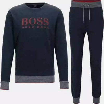Hugo Boss Completo Tuta Sportivo Uomo Homewear Blu Maxi Logo Maglia e Pantaloni Coordinato Blu e Rossa Tuta Hugo Boss Euforia - Bronte, Commerciovirtuoso.it